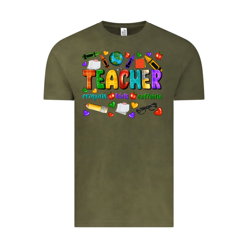 Teacher Crayons Kids Caffeine Vintage Tee by NancyCooperArtShop | Teevron