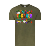 Vintage Olive teacher crayons kids caffeine Vintage Tee - NancyCooperArtShop