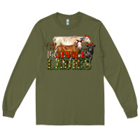 Army Green all the jingle ladies christmas cows Long Sleeve Tee - LillyAllenDesigns