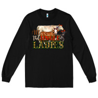 Black all the jingle ladies christmas cows Long Sleeve Tee - LillyAllenDesigns