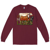Burgundy all the jingle ladies christmas cows Long Sleeve Tee - LillyAllenDesigns