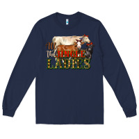 Navy all the jingle ladies christmas cows Long Sleeve Tee - LillyAllenDesigns