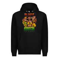 Black Black queen afro Premium Hoodie - HowdyJamesFarm