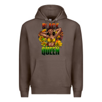 Coffee Black queen afro Premium Hoodie - HowdyJamesFarm