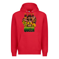 Red Black queen afro Premium Hoodie - HowdyJamesFarm