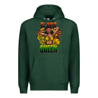 Sports Green Black queen afro Premium Hoodie - HowdyJamesFarm