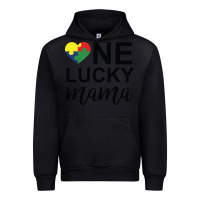Black one lucky mama Urban Hoodie - CowhideDigitalArt