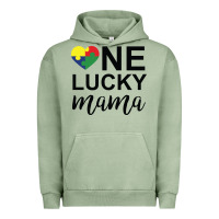 Pigment Oil Green one lucky mama Urban Hoodie - CowhideDigitalArt