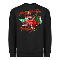 Black home for the holidays texas Heavyweight Sweatshirt - BarkalooDesign