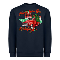 Navy home for the holidays texas Heavyweight Sweatshirt - BarkalooDesign
