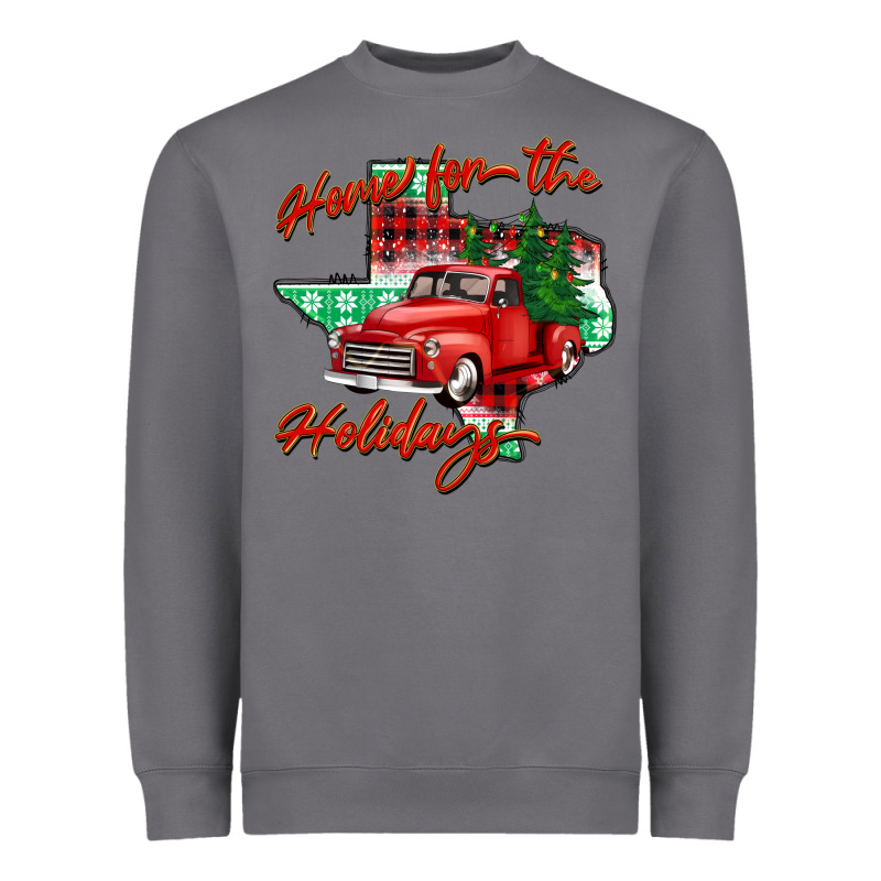 Home For The Holidays Texas Heavyweight Sweatshirt by BarkalooDesign | Teevron