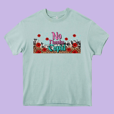 No Thanks Cupid Heavy Core Tee Designed By Adodesignshop