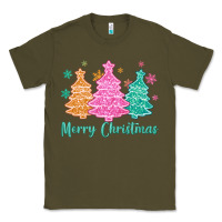 Army Green merry christmas glitter trees Classic Tee - MaliasSmallBusiness