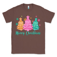Chestnut merry christmas glitter trees Classic Tee - MaliasSmallBusiness