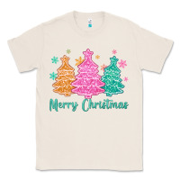 Natural merry christmas glitter trees Classic Tee - MaliasSmallBusiness