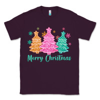 Plum merry christmas glitter trees Classic Tee - MaliasSmallBusiness