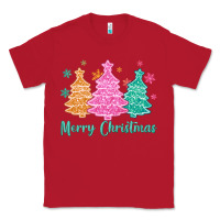 Red merry christmas glitter trees Classic Tee - MaliasSmallBusiness