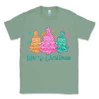 Sage merry christmas glitter trees Classic Tee - MaliasSmallBusiness