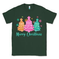 Sports Green merry christmas glitter trees Classic Tee - MaliasSmallBusiness