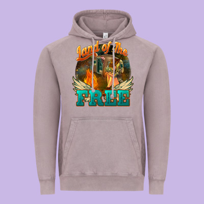 Land Of The Free Vintage Hoodie Designed By Nancycooperartshop
