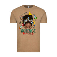 Vintage Coffee science teacher afro messy bun Vintage Tee - NancyCooperArtShop