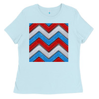 Baby Blue Glitter 4th of July Seamless Pattern Ladies Tee - BundleAndBundleShop