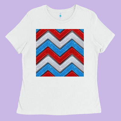 Glitter 4th Of July Seamless Pattern Ladies Tee Designed By Bundleandbundleshop