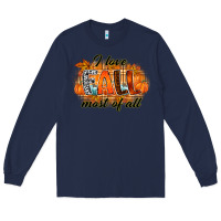 Navy i love fall most of all Long Sleeve Tee - RacoonDesign