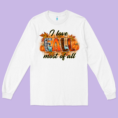 I Love Fall Most Of All Long Sleeve Tee Designed By Racoondesign