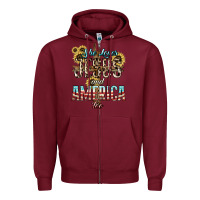 Burgundy She loves Jesus and America too sunflower Zipper Hoodie - HowdyJamesFarm