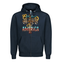 Navy She loves Jesus and America too sunflower Zipper Hoodie - HowdyJamesFarm