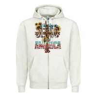 Oatmeal Heather She loves Jesus and America too sunflower Zipper Hoodie - HowdyJamesFarm