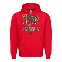 Red She loves Jesus and America too sunflower Zipper Hoodie - HowdyJamesFarm