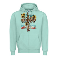 Seafoam She loves Jesus and America too sunflower Zipper Hoodie - HowdyJamesFarm