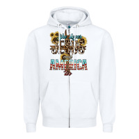 White She loves Jesus and America too sunflower Zipper Hoodie - HowdyJamesFarm