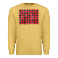Antique Gold distressed buffalo plaid background Premium Sweatshirt - CowCowDesign