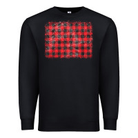 Black distressed buffalo plaid background Premium Sweatshirt - CowCowDesign