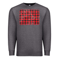 Charcoal Heather distressed buffalo plaid background Premium Sweatshirt - CowCowDesign