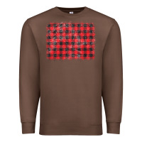 Chestnut distressed buffalo plaid background Premium Sweatshirt - CowCowDesign