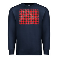Navy distressed buffalo plaid background Premium Sweatshirt - CowCowDesign