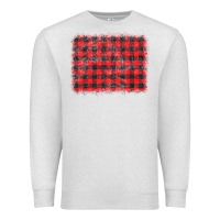 Oatmeal Heather distressed buffalo plaid background Premium Sweatshirt - CowCowDesign