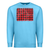 Ocean Blue distressed buffalo plaid background Premium Sweatshirt - CowCowDesign