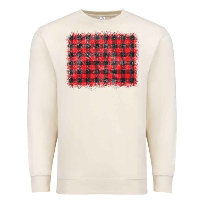 Distressed Buffalo Plaid Background Premium Sweatshirt by CowCowDesign | Teevron