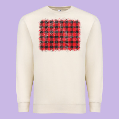Distressed Buffalo Plaid Background Premium Sweatshirt Designed By Cowcowdesign