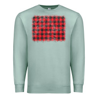 Seafoam distressed buffalo plaid background Premium Sweatshirt - CowCowDesign