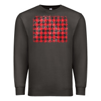 Smoke distressed buffalo plaid background Premium Sweatshirt - CowCowDesign
