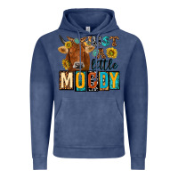Vintage Denim just a little moody with cow Vintage Hoodie - NancyCooperArtShop