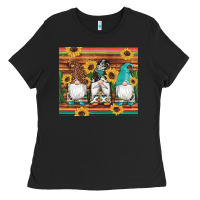 Western Gnomes Cactus Sunflowers Serape Wooden Leopard Gemstone Ladies Tee | Teevron