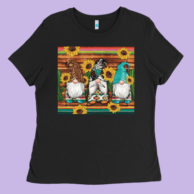 Western Gnomes Cactus Sunflowers Serape Wooden Leopard Gemstone Ladies Tee Designed By Artiststas