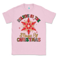Bubblegum Pink believe in the magic of christmas Classic Tee - MaliasSmallBusiness